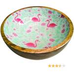 Croci Steel Bowls Mango Flamingo - Купа Фламинго за храна и вода за домашни любимци , изработена от манго дърво 460 мл