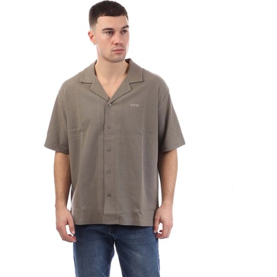 HUGO BOSS Waffle Knit Shirt - Beige