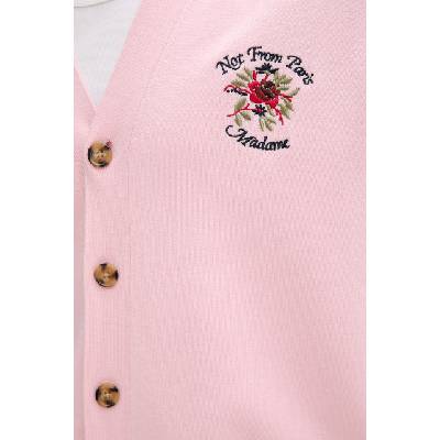 Drôle de Monsieur жилетка мъжка от мериносова вълна Slogan Rose (J.CA166.WO007.LPI)