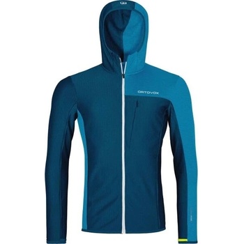 ORTOVOX FLEECE LIGHT GRID HOODED JKT M celorozepínací mikina tmavě modrá
