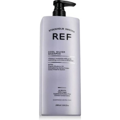 Ref Stockholm Cool Silver Shampoo 1000 ml хидратиращ шампоан, неутрализиращ топлите тонове унисекс