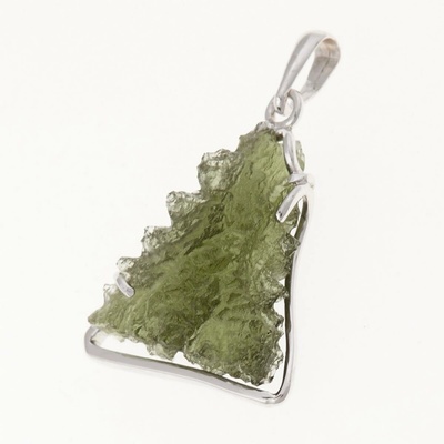 My Moldavite Zlatý přívěsek s přírodním vltavínem 7943