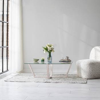 Image 1 of ASIR GROUP Масичка за кафе AMALFI 35x105 см бор/прозрачен (AS1612)