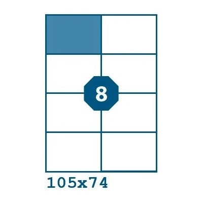 Print etikety 105 x 74 mm 8 etiket na A4 100 listů, bílé - V0002537
