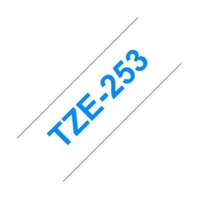 Páska do tiskárny štítků Brother TZ-253, 24mm, modrý/bílý, O