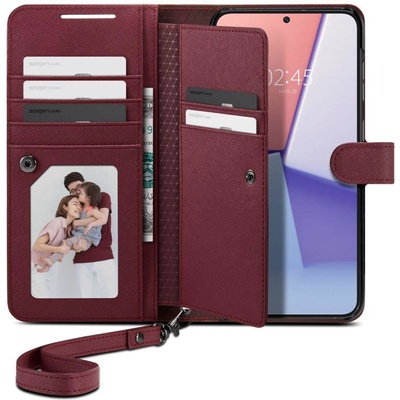Spigen Калъф Spigen - Wallet S Plus, Galaxy S23, червен (8809896741217)