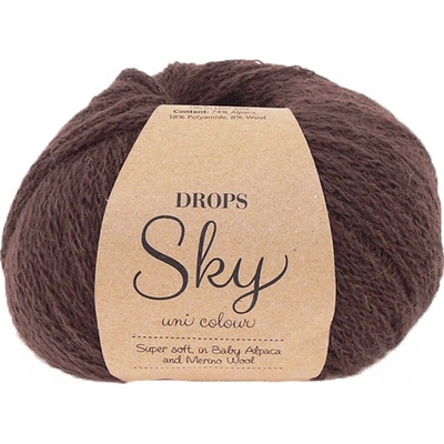 Příze Drops Sky uni colour 21 - horká čokoláda