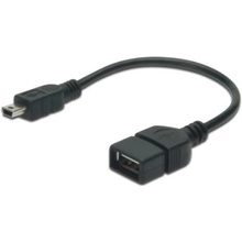 Assmann AK-300310-002-S OTG, USB 2.0 USB A zásuvka, USB B mini vidlice, 0,2m