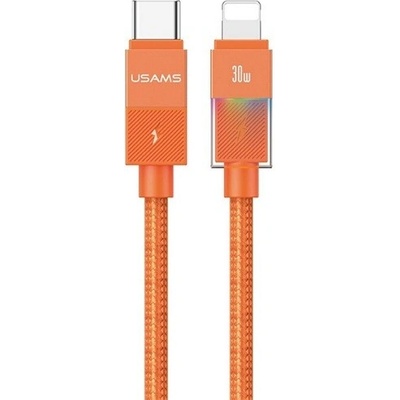 Usams U93 dátový Type-C – Lightning 120cm oranžový