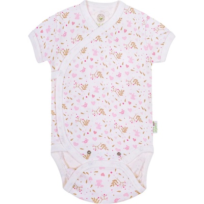 Bio Baby Бебешко боди Bio Baby - органичен памук, 68 cm, 4-6 месеца, розово-бяло (97220103)