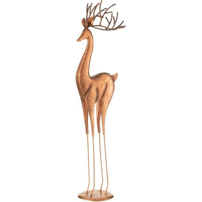 Měděná kovová dekorace jelen Deer M - 19*13*71 cm - J-Line by Jolipa