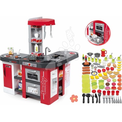 Smoby Set kuchynka Tefal Studio XXL s magickým bublaním a sada potravín do kuchynky 100% Chef