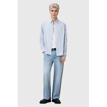 AllSaints Памучна риза AllSaints SAINT в синьо със свободна кройка с класическа яка M087SC (M087SC)