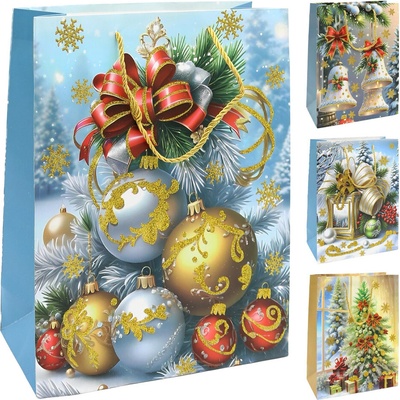 Darčeková taška vianočná, veľkosť XL 40 x 13 x 56 cm (mix 4 dizajnov)