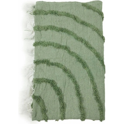Giftdecor Přehoz s třásněmi 135x150 cm zelený