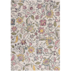 Flair Rugs Кремав ръчно изработен вълнен килим 160x230 cm Tania Floral - Flair Rugs (503119380029)