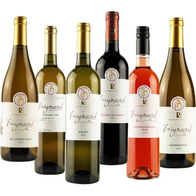 Vinárstvo Zsigmond Kartón mix lV akostné suché biele červené 2021 2022 2023 12,5% 13% 13,5% 6 x 0,75 l (kartón)