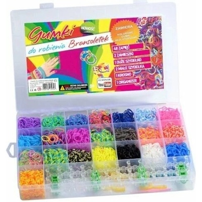 TopKing TopKing Rainbow Loom gumičky na náramky 4400 ks s uzamykatelným organizérem a tkalcovským stavem – Zboží Mobilmania