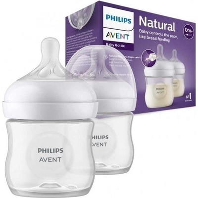 Avent láhve Natural Response průhledná dudlík s ventilem AirFree 2 ks 125 ml – Zbozi.Blesk.cz