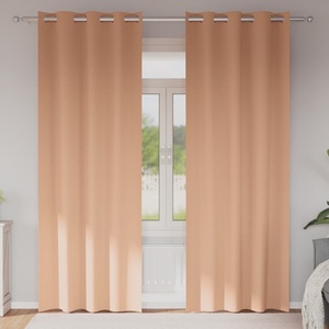 Pure Line Home Плътни завеси в цвят пастелен корал с метални халки, 2 бр. , 140 x 245 см