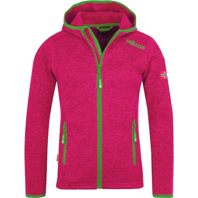 TROLLKIDS Детско поларено яке Trollkids Girl's Jondalen Jacket XT Fleece jacket - Pink / Green - размер 176 (EU) (703-2534-0920)