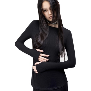 KILLSTAR дамска тениска с дълъг ръкав KILLSTAR - Veilsin - Черна - KSRA012588