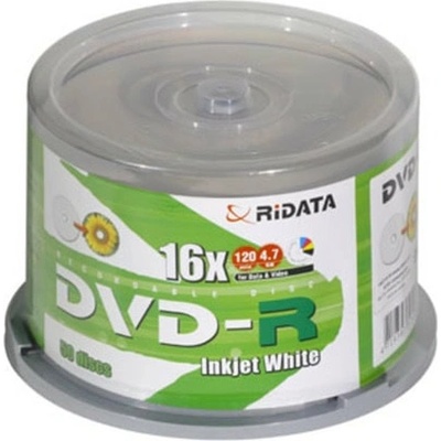 RiDATA Оптичен носител DVD-R, 4.7GB, RiDATA RID005, 16X, 50бр (RID005)