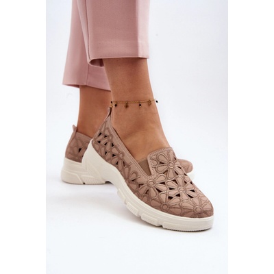 Evento Dámské mokasíny Kesi kaki krémová