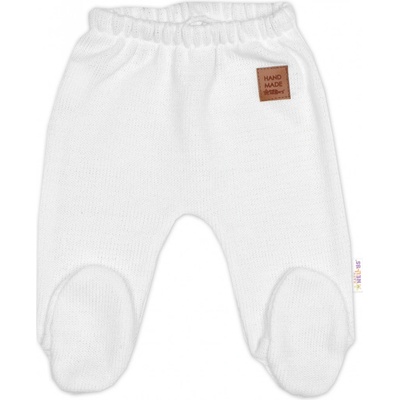 Pletené dojčenské polodupačky Hand Made Baby Nellys biele