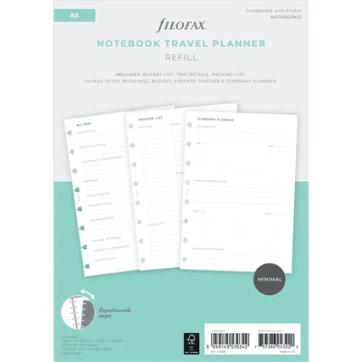 Filofax Plánovanie cestovania náplň A5 zápisníkov Notebook