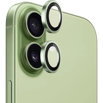 Blueo Протектор - Камера за iPhone 17 - Син - Оригинална метална рамка със стъклени лещи - Зелен