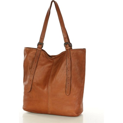 Mazzini Marco kožená shopper kabelka camel v201b hnedá