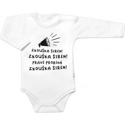 Body dlouhý rukáv Zkouška sirén Baby Nellys bílé