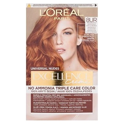 L'Oréal Paris Excellence Creme Triple Protection barva na vlasy na barvené vlasy na všechny typy vlasů 7UR Universal Copper 48 ml