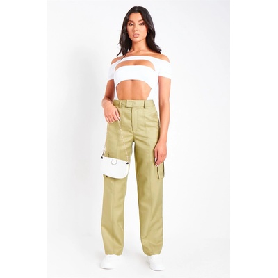 Missy Empire Панталони Missy Empire High Rise Cargo Pants - Olive