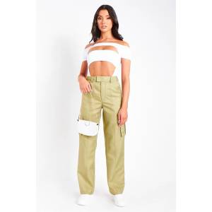 Missy Empire Панталони Missy Empire High Rise Cargo Pants - Olive