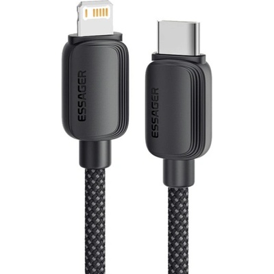 Essager ES-X46 opletený nabíjecí a datový USB-C na Lightning 2m černý