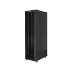 Lanberg Рак шкаф Lanberg 19" свободностоящ 47U 800x1200мм със стъклена врата, черен (FF01-8247-12BL)
