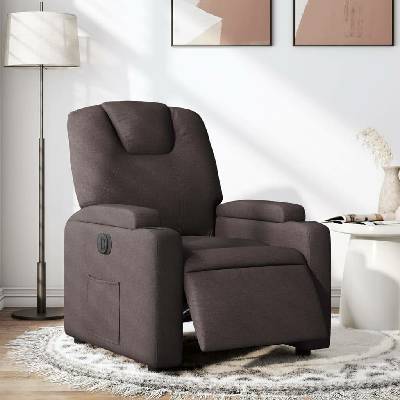 vidaXL 3204349 Elektrické polohovací tmavě hnědé textil