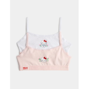 Marks & Spencer Скъсени топове с мотив Hello Kitty, висок процент памук, 2 бр. (7-16 години) Marks & Spencer розова Marks & Spencer | Rozov | Момичешки | 9-10 години