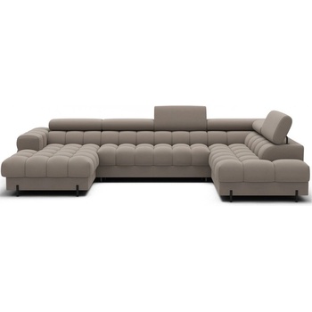 Eltap Светлокафяв кадифен разтегателен ъглов диван (десен ъгъл U форма) Feraria - ELTAP (CO-FERA-RT-18SO)