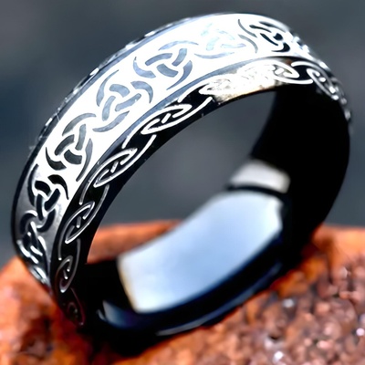 HARAHU Пръстен SU-32007 - Черен / Сребърен / 65mm KP32007 (SU-32007)