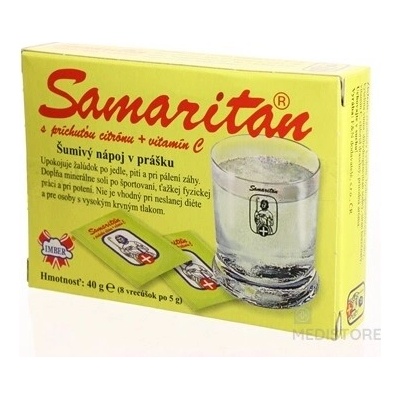 Samaritan S Arómou Citrónu + Vitamín C šumivý nápoj v prášku, vrecká 8 x 5 g