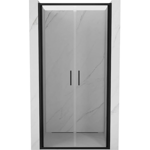 Mexen Exo-B Duo двойни душ врати, 80 см, прозрачни, черни - 814-080-000-70-00 (814-080-000-70-00)
