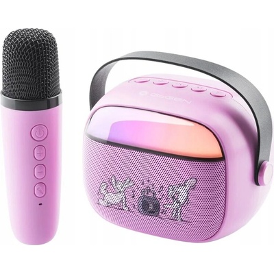 Karaoke s mikrofónom Bluetooth reproduktor pre deti GoGEN BOBPARTYP ružový