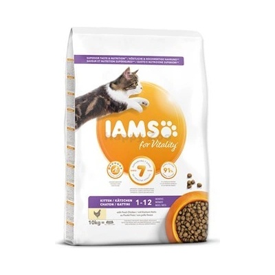 Eukanuba Iams for Vitality Kitten Food with Fresh Chicken 10 kg
