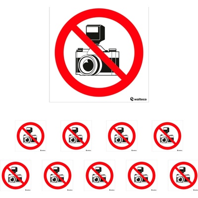 Walteco Zákaz fotografovania - symbol 90x90mm, samolepka Množstvo: 10 ks , 20112BP2