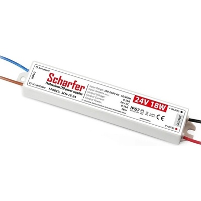 Ledshopik LED zdroj Scharfer SCH-18-24V 24V 18W 0,75A IP67 7 let záruka