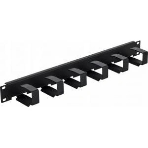 TRITON 19 clutch panel 1U, 6x tie hook 70x27 mm, black