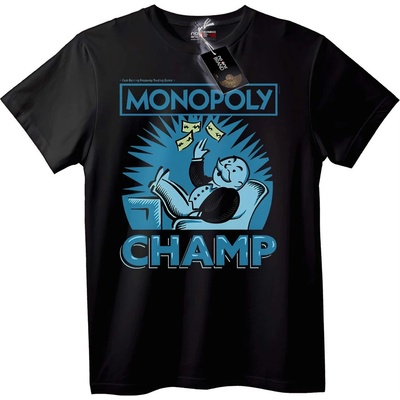 NOONEBRAND Тениска Шампион на Monopoly - XL, Black